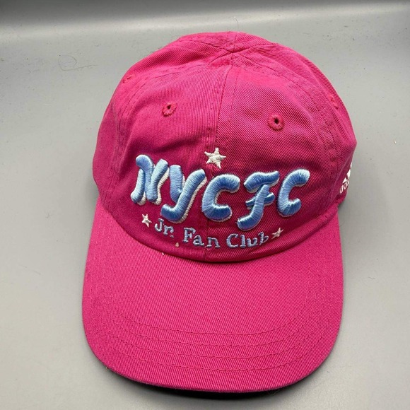 New York City‎ FC Hat Kids Infant Pink Adidas MLS Stretch Strap Back Cap New - Picture 1 of 9